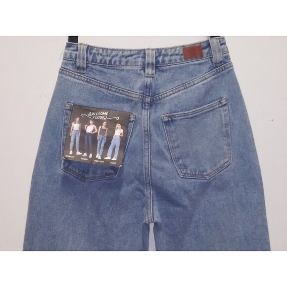 NWT Women's Mom Jeans Sz 0/24 Simple Society Must have Blue Ankle Darts distress - Picture 8 of 12